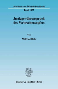 Cover Justizgewähranspruch des Verbrechensopfers