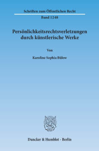 Cover Persönlichkeitsrechtsverletzungen durch künstlerische Werke