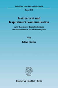 Cover Insiderrecht und Kapitalmarktkommunikation