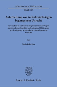 Cover Aufarbeitung von in Kolonialkriegen begangenem Unrecht