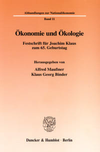 Cover Ökonomie und Ökologie