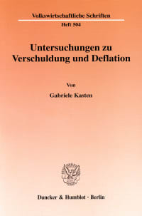 Cover Untersuchungen zu Verschuldung und Deflation