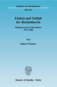 Cover Einheit und Vielfalt der Rechtstheorie