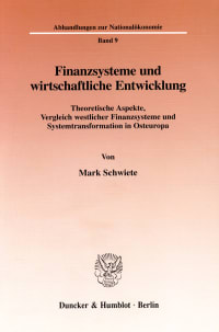 Cover Finanzsysteme und wirtschaftliche Entwicklung