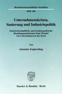 Cover Unternehmenskrisen, Sanierung und Industriepolitik