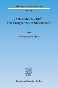 Cover »Alles oder Nichts« – Die Freigrenze im Steuerrecht