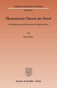 Cover Ökonomische Theorie der Moral