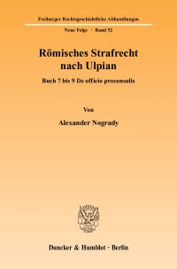 Cover Römisches Strafrecht nach Ulpian