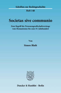 Cover Societas sive communio