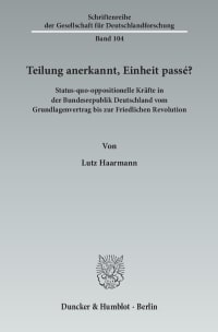 Cover Teilung anerkannt, Einheit passé?