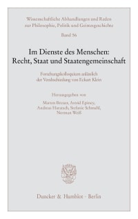 Cover Im Dienste des Menschen: Recht, Staat und Staatengemeinschaft