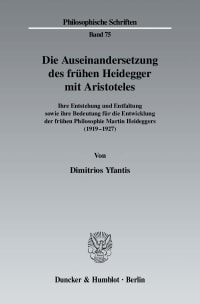 Cover Die Auseinandersetzung des frühen Heidegger mit Aristoteles