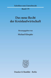 Cover Das neue Recht der Kreislaufwirtschaft