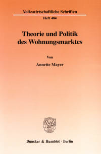 Cover Theorie und Politik des Wohnungsmarktes