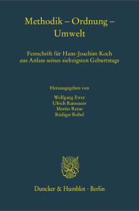 Cover Methodik – Ordnung – Umwelt