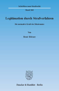 Cover Legitimation durch Strafverfahren