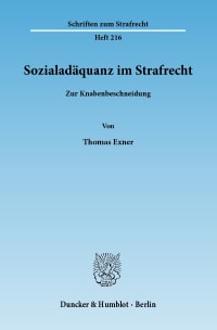 Cover Sozialadäquanz im Strafrecht