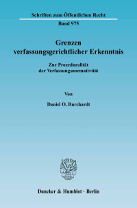 Cover Grenzen verfassungsgerichtlicher Erkenntnis