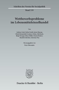 Cover Wettbewerbsprobleme im Lebensmitteleinzelhandel