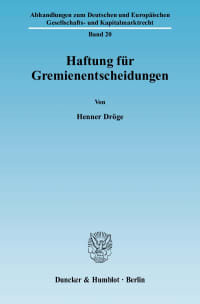 Cover Haftung für Gremienentscheidungen