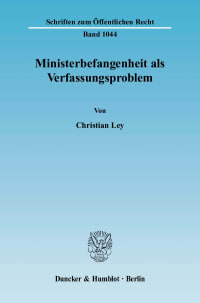 Cover Ministerbefangenheit als Verfassungsproblem