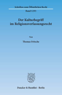 Cover Der Kulturbegriff im Religionsverfassungsrecht