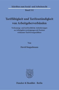 Cover Tariffähigkeit und Tarifzuständigkeit von Arbeitgeberverbänden