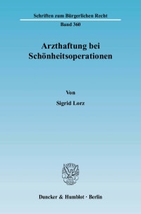 Cover Arzthaftung bei Schönheitsoperationen