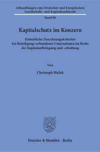 Cover Kapitalschutz im Konzern