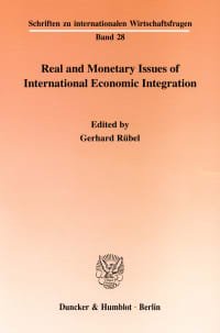 Cover Real and Monetary Issues of International Economic Integration