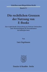 Cover Die rechtlichen Grenzen der Nutzung von E-Books