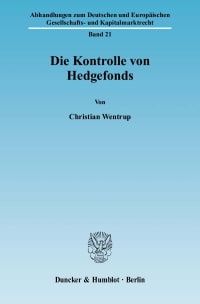 Cover Die Kontrolle von Hedgefonds