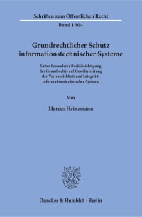 Cover Grundrechtlicher Schutz informationstechnischer Systeme