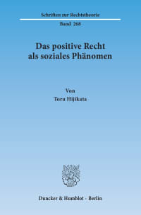 Cover Das positive Recht als soziales Phänomen