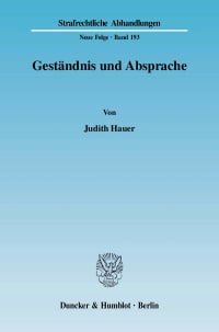 Cover Geständnis und Absprache