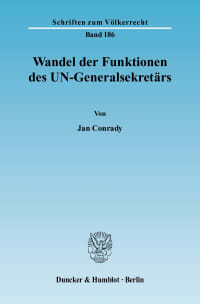 Cover Wandel der Funktionen des UN-Generalsekretärs