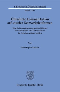 Cover Öffentliche Kommunikation auf sozialen Netzwerkplattformen