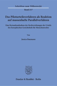 Cover Das Piloturteilsverfahren als Reaktion auf massenhafte Parallelverfahren