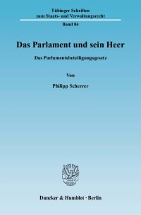 Cover Das Parlament und sein Heer