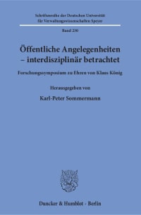 Cover Öffentliche Angelegenheiten – interdisziplinär betrachtet