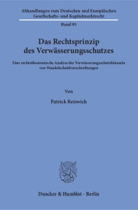 Cover Das Rechtsprinzip des Verwässerungsschutzes