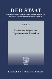 Cover Freiheit des Subjekts und Organisation von Herrschaft