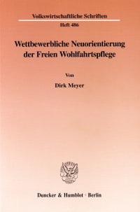 Cover Wettbewerbliche Neuorientierung der Freien Wohlfahrtspflege