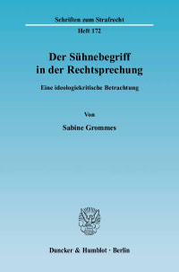 Cover Der Sühnebegriff in der Rechtsprechung