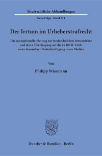 Cover Der Irrtum im Urheberstrafrecht