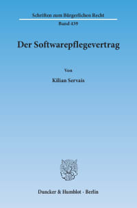 Cover Der Softwarepflegevertrag