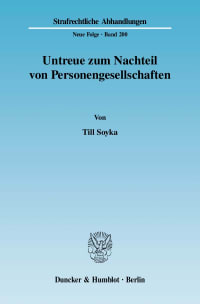 Cover Untreue zum Nachteil von Personengesellschaften