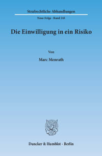 Cover Die Einwilligung in ein Risiko