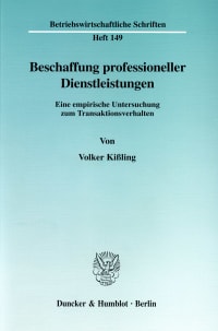 Cover Beschaffung professioneller Dienstleistungen