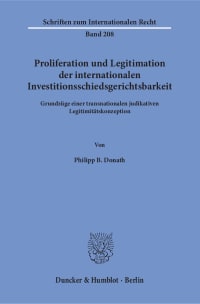 Cover Proliferation und Legitimation der internationalen Investitionsschiedsgerichtsbarkeit